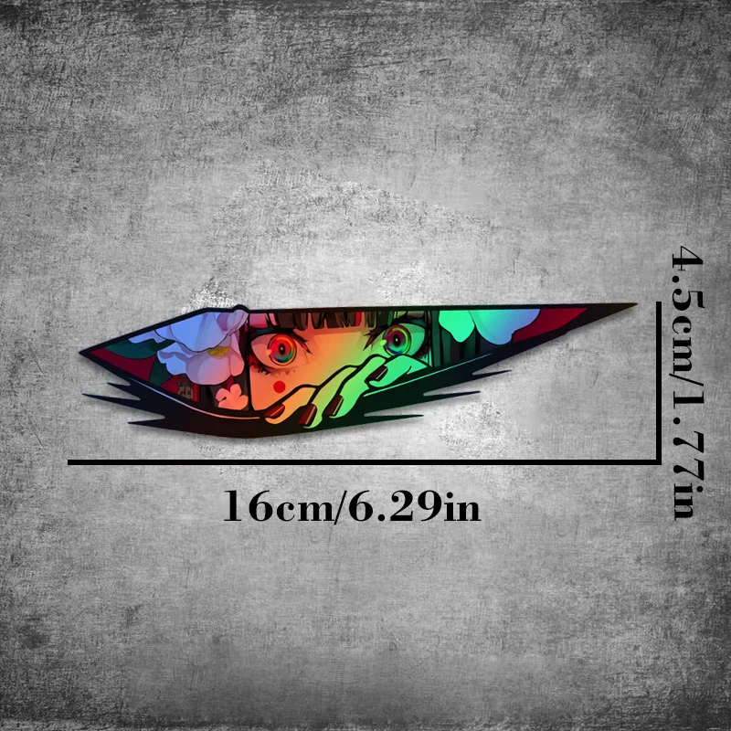 JDM Girl Killer Eyes Motorcycle Sticker Waterproof PET Decal Scratch Resistant UV Proof Bike Helmet Car Decor