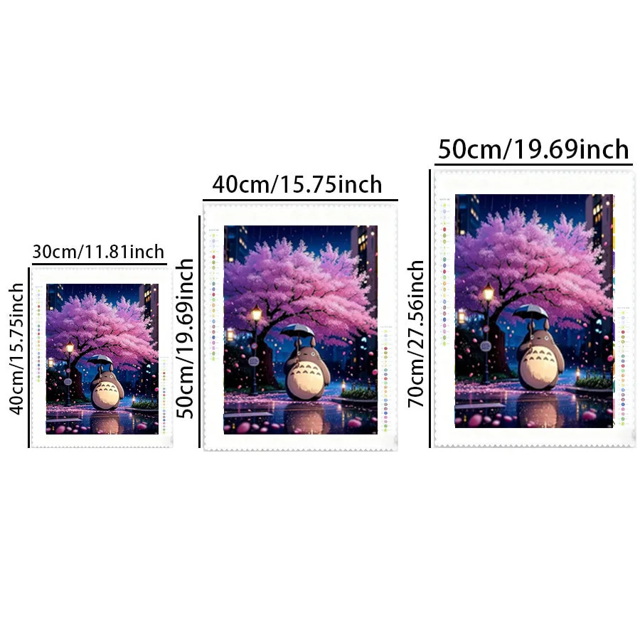 1 piece - 5D-DIY - Flocking cloth - Special drill bit - Diamond painting set - Sakura, Tortolo - Mosaic - Diamond art
