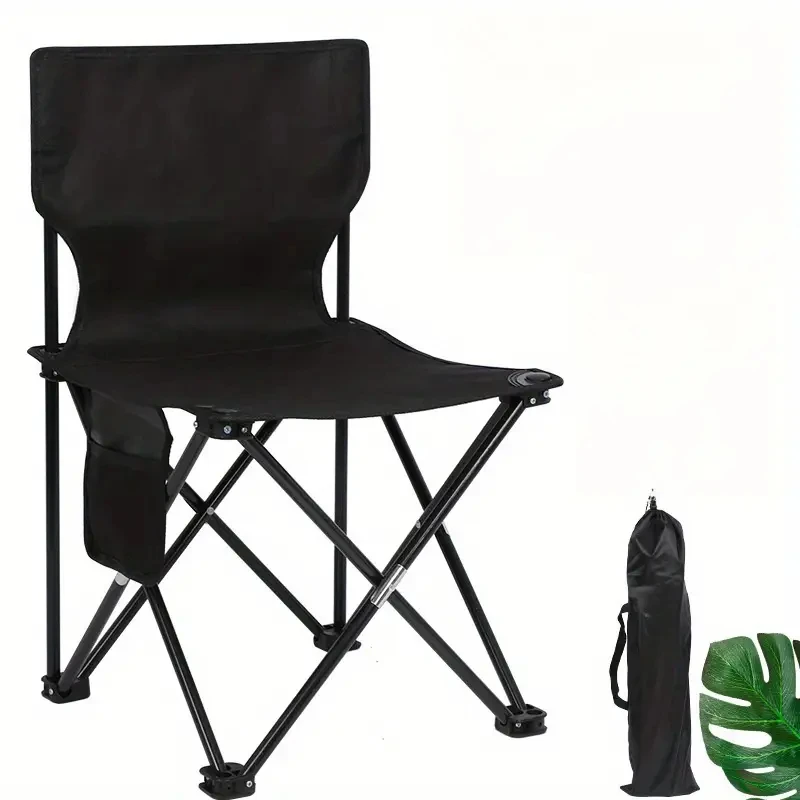 Outdoor Foldable Chair Camping Chair with Side Pocket Picnic Oxford Cloth Chairs Portable Beach Fishing Chairs Outdoor Chair