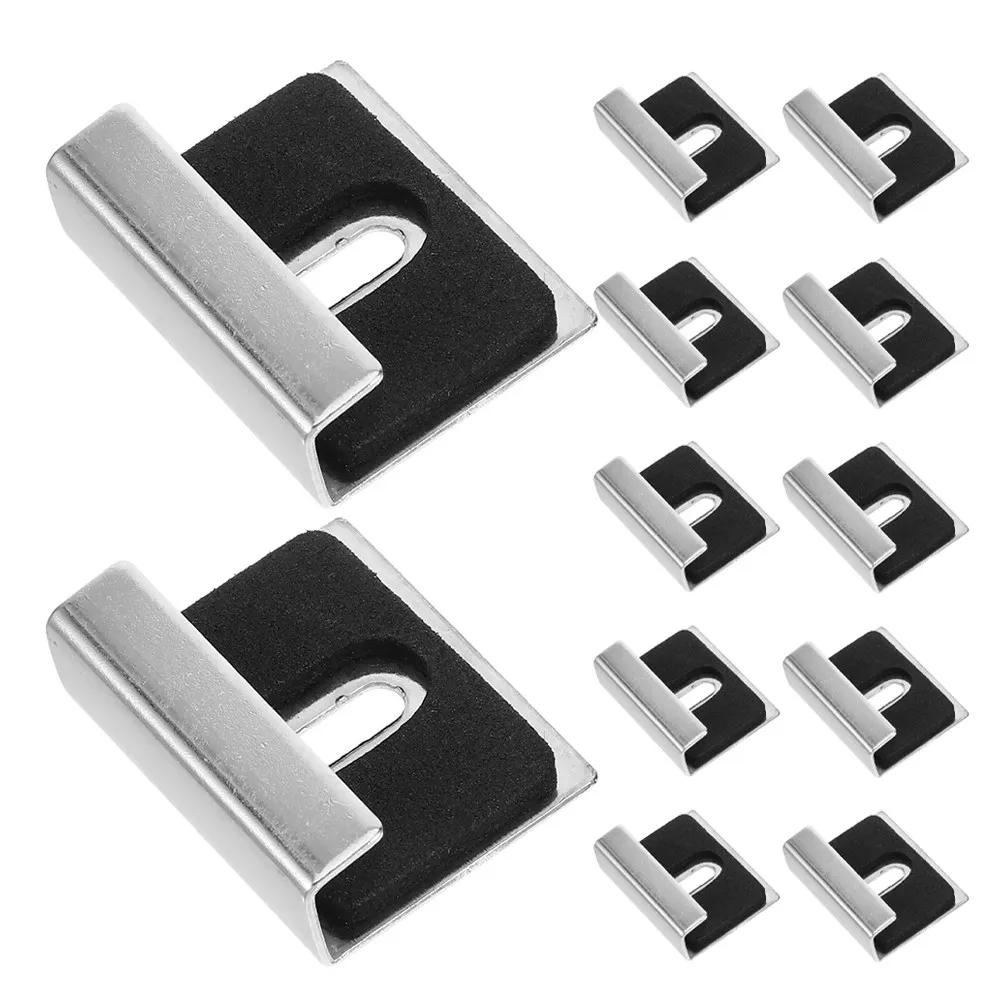 12Pcs Mirror Retainer Clips Square Stable Support Easy Installation Bathroom Vanity Glass Mounting Clips Kit Mirror Holder Clip