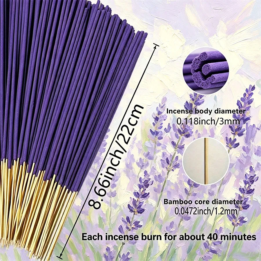Mysterious Lavender Bamboo Incense Sticks, New Scented Incense Sticks, Incense Rods, for use during reading, meditation, and tea