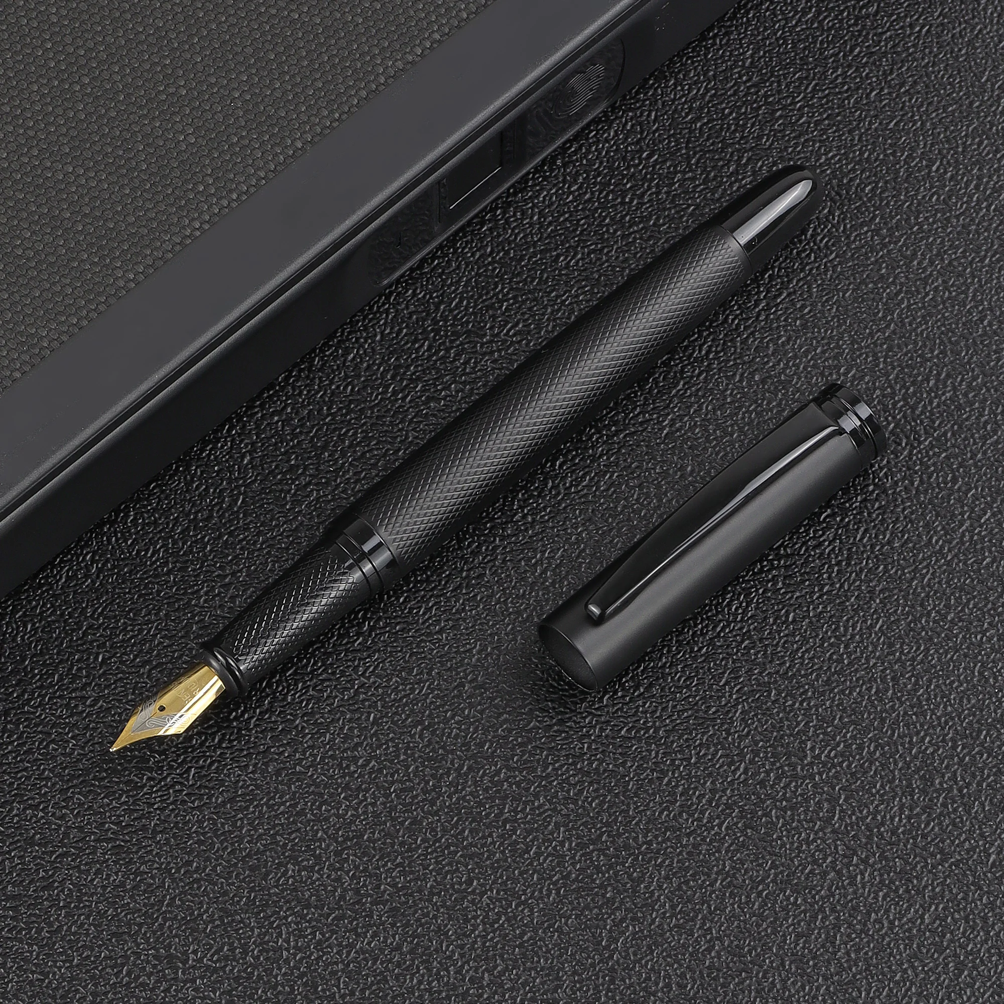 1PC with box Premium Black Steel Pen - Smooth Writing, Metal Body  High end Design and Excellent Craftsmanship,Not Included Ink