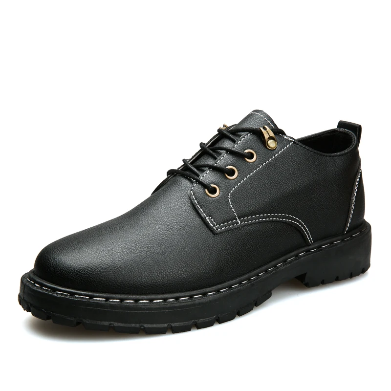 

Men's Low-Top Casual Work Boots Waterproof Antiskid Leather Shoes Comfortable Business Comfortable Casual Shoes