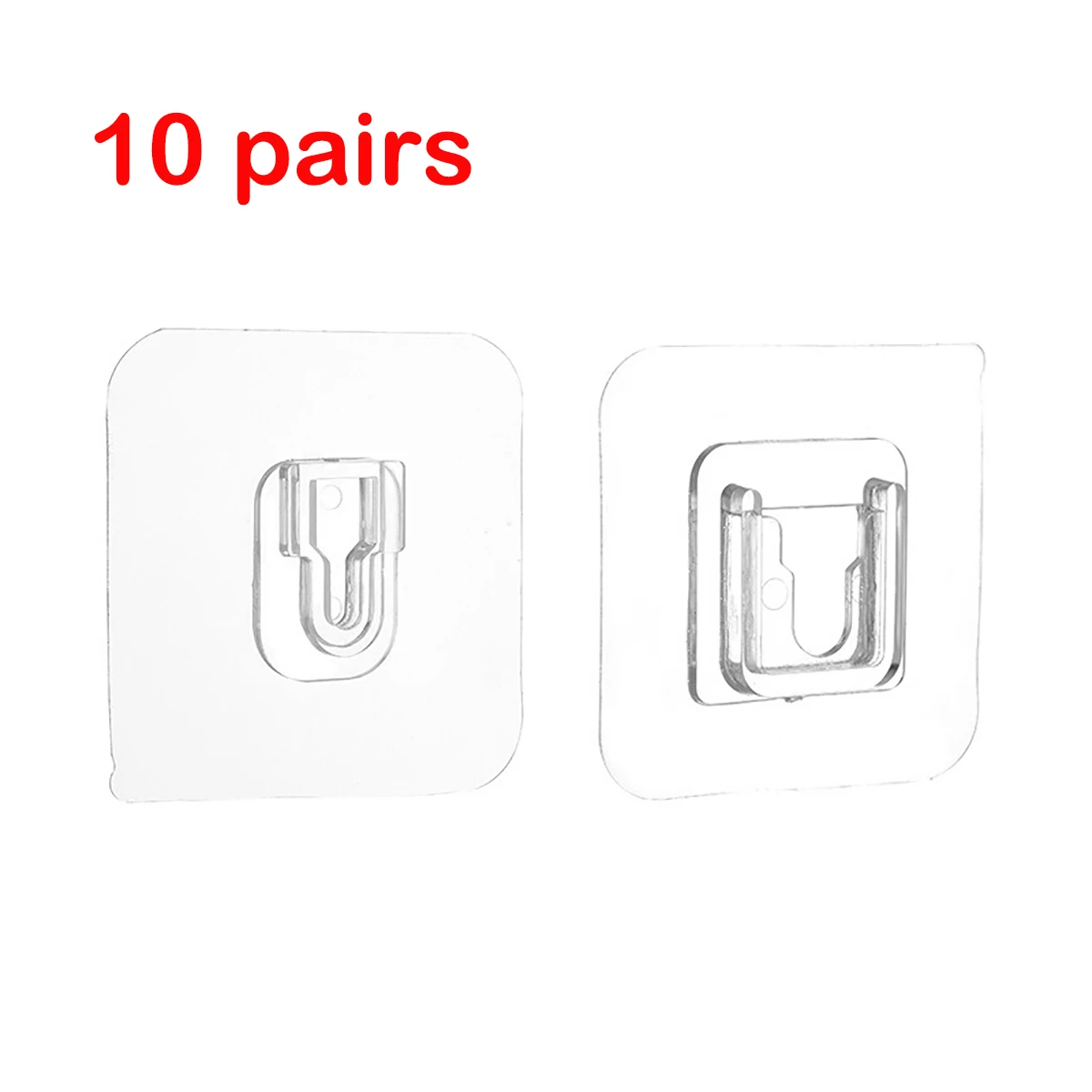 5/10 Pairs Double Sided Adhesive Wall Hooks Self-Adhesive Nail Free No Damage Multi-Purpose Hooks for Bathroom Kitchen Office