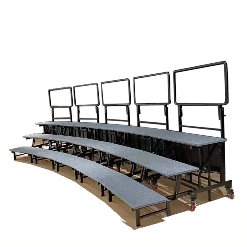 

Movable folding, three layers and four layers of straight arc dual-purpose rehearsal platform shelves