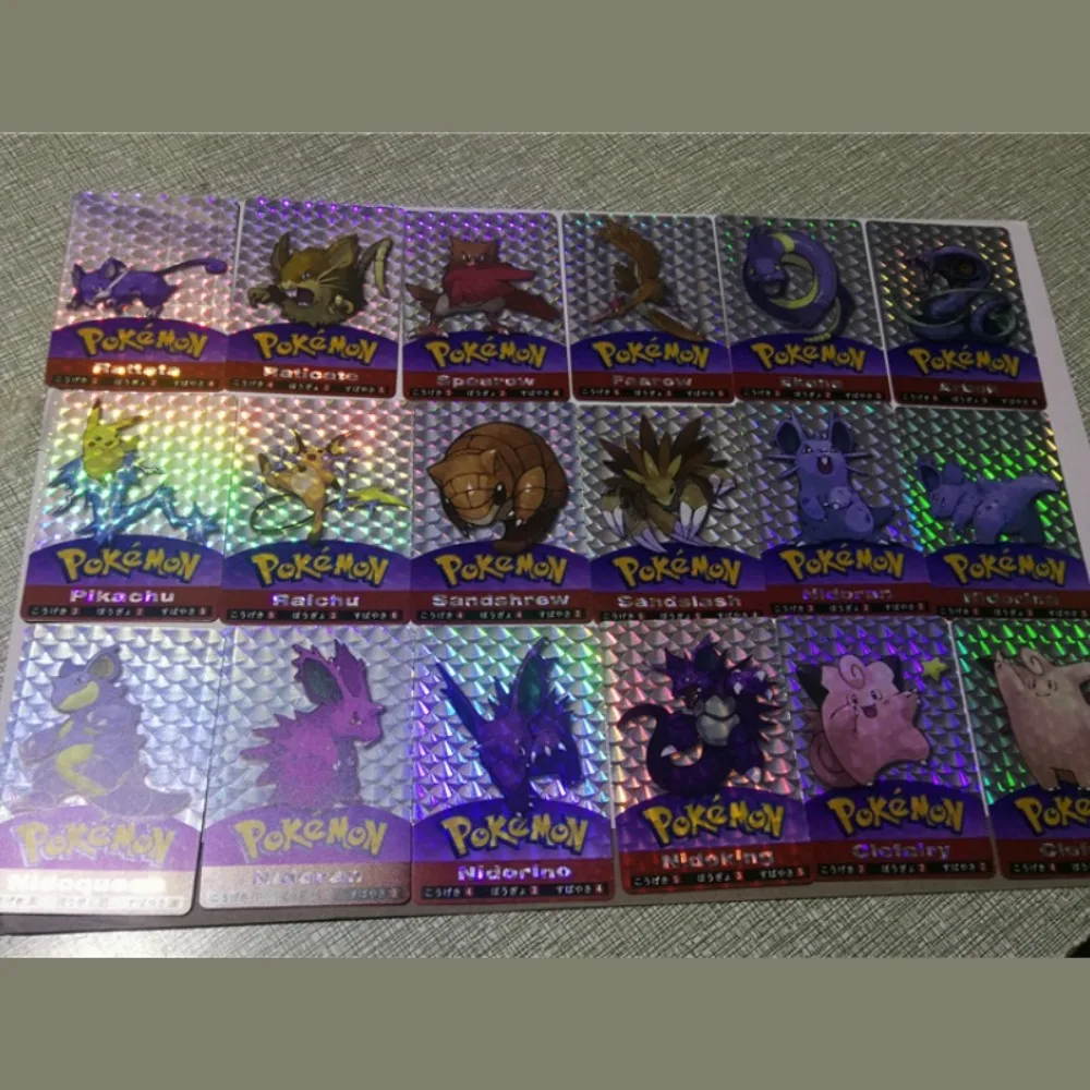 DIY Self Made Pokemons First Generation Tearable Adhesive Flash Card Anime Peripheral Game Collection Card Holiday Gift