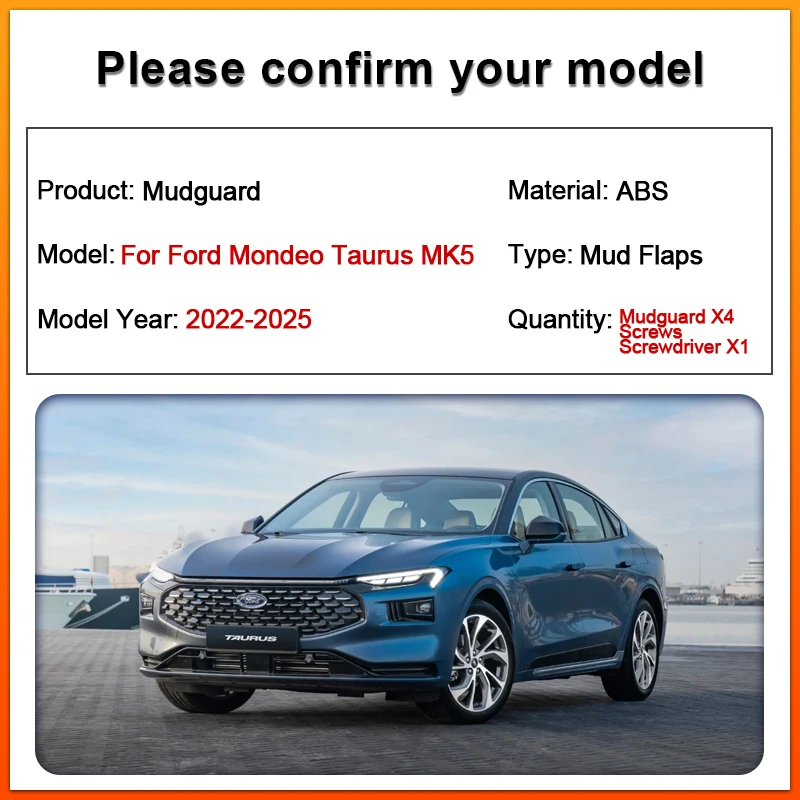 

For Ford Mondeo Taurus MK5 2022-2025 2023 2024 Car Mudguards Auto Flap Splash Guard Front Rear Fenders Mud Flap Tool Accessories