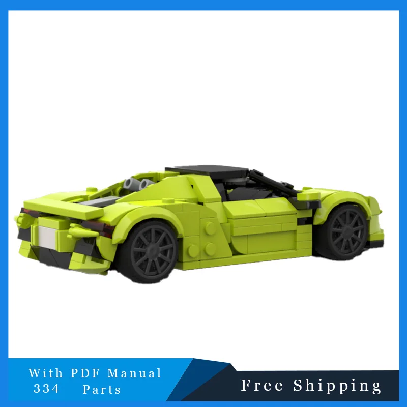 334 قطعة سيارة رياضية سرعة التفاح الأخضر وحدات اللبنات نموذج لتعليم الأطفال لتقوم بها بنفسك تجميع لعبة هدايا عيد الميلاد وأعياد الميلاد #3