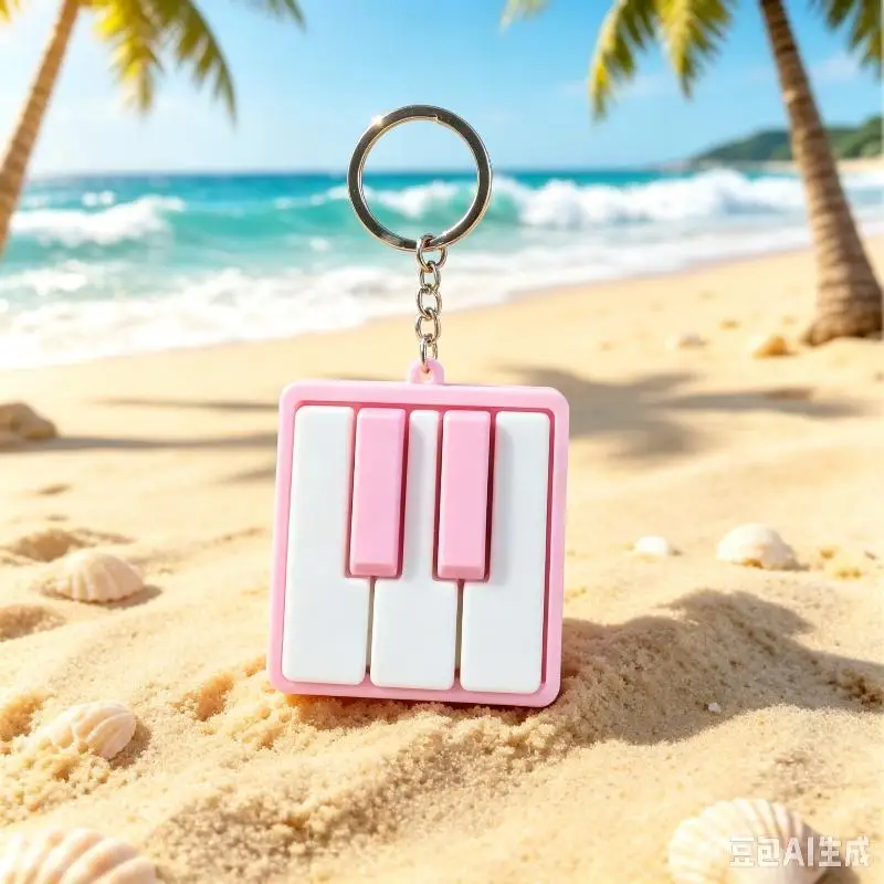 Piano Keyboard Clicker Keychain Fidget Stress Relief Toy Lightweight Pocket Sensory Toy for Travel Office School Party