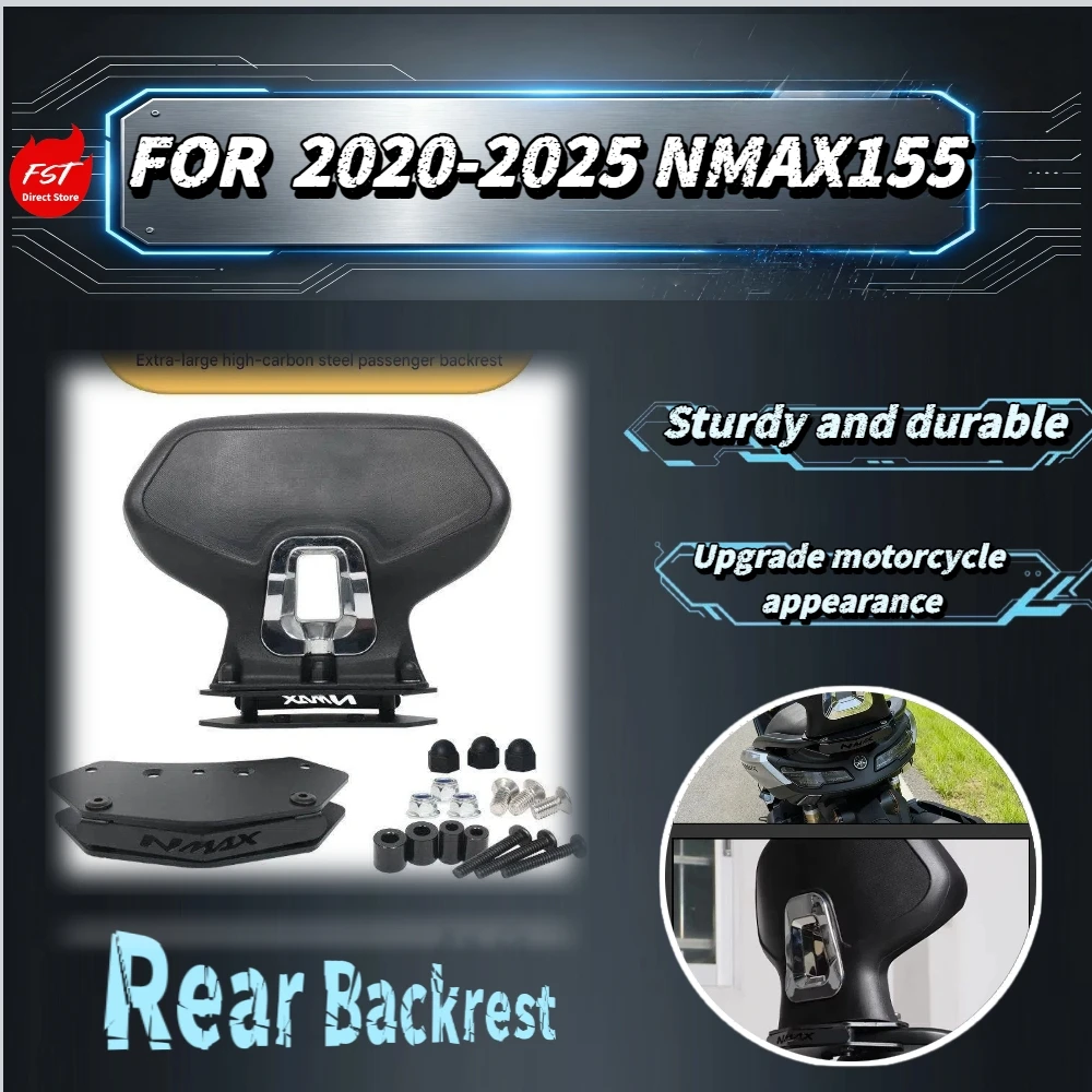 For NMAX155 2020-2025 Extra Large Soft Back Rest Non-Destructive Fitting Build Relaxed Daily Family Two-Person Commutes