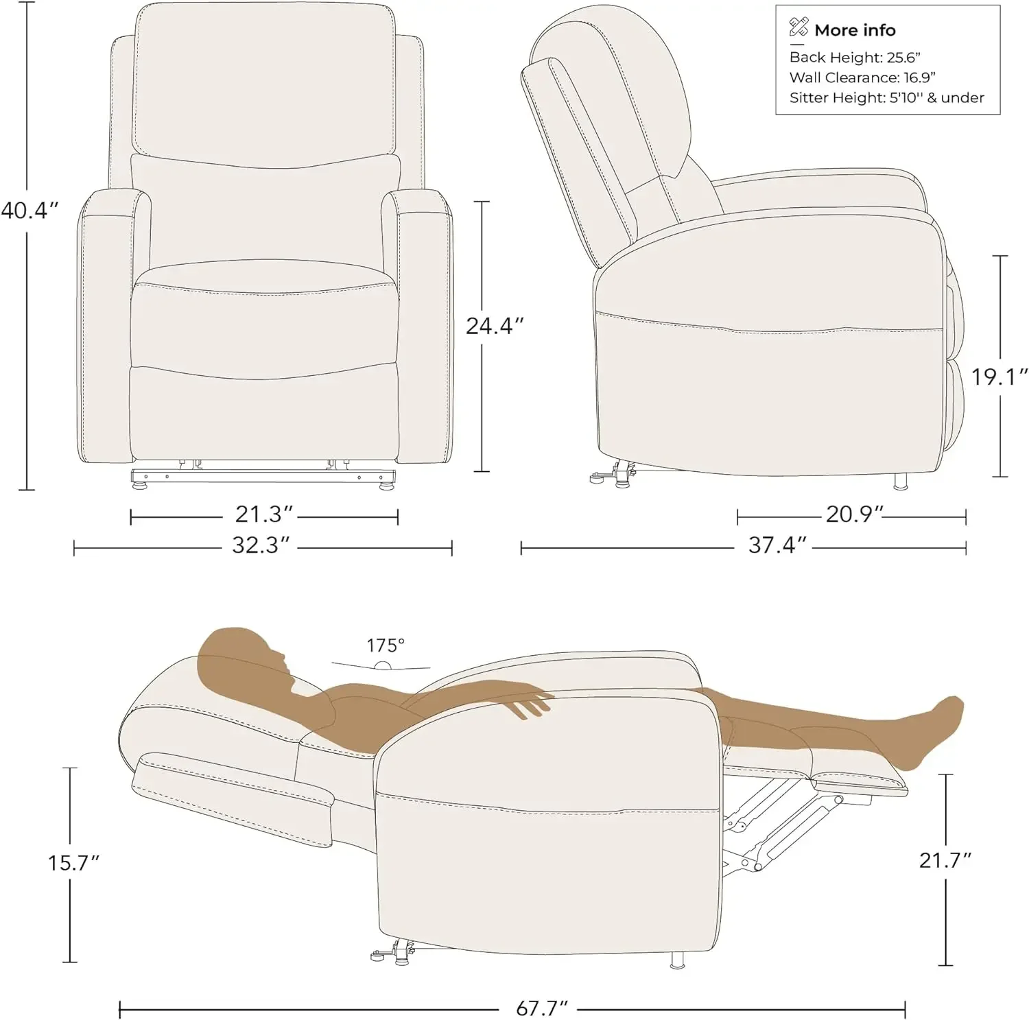 Fauteuil Inclinable Électrique avec Énergie et Chaleur, Chaise Plate en Faux Cuir, Mobilier de délégations, pour les artificiel évateurs et les Touristes