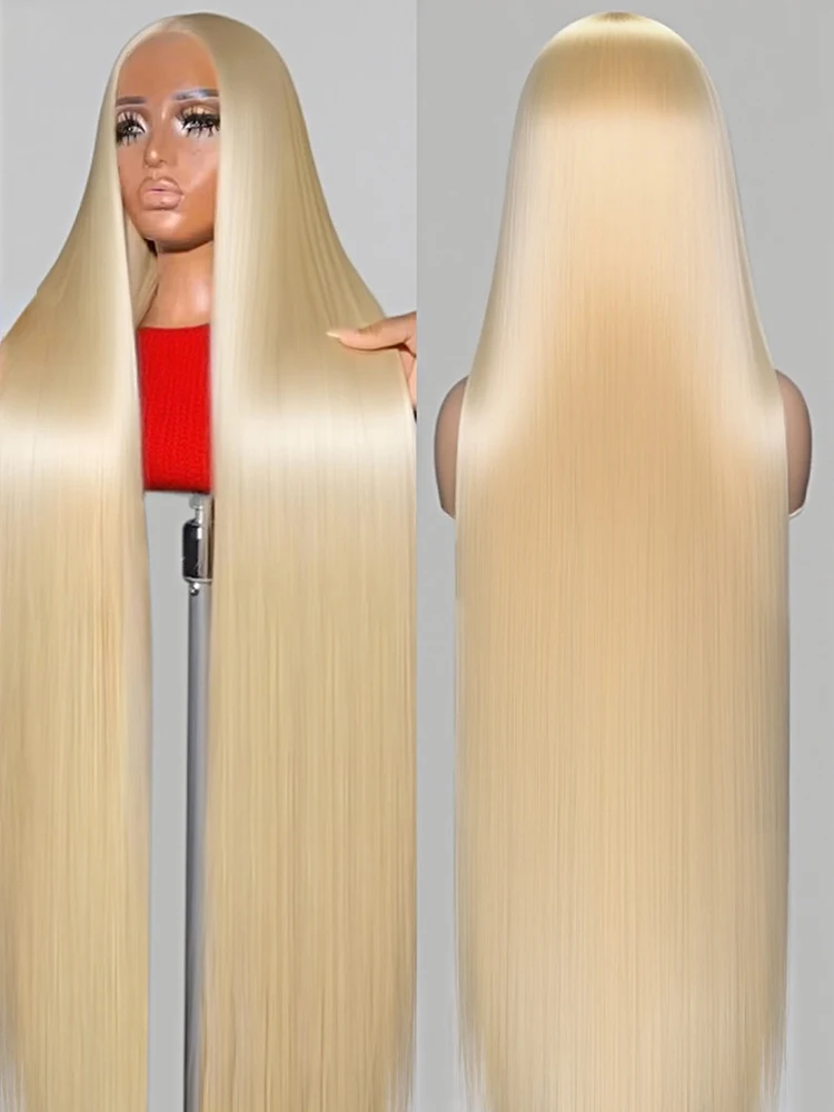 613 Honey Blonde Straight Brazilian Human Hair Wig 13x6 HD Transparent Lace Front Wig Pre Plucked Colored 36 40 Inch Lace Frontal Wig 250 Density For Women
