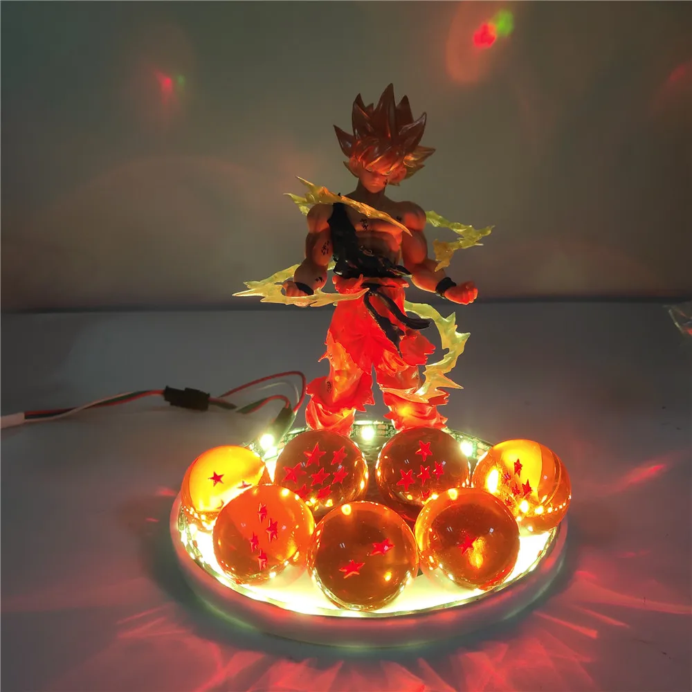 ドラゴンボールアニメ孫悟空超サイヤ人ボールランプ Led 電球アクションフィギュアモデル置物フィギュア & ベース & ランプ DIY おもちゃ