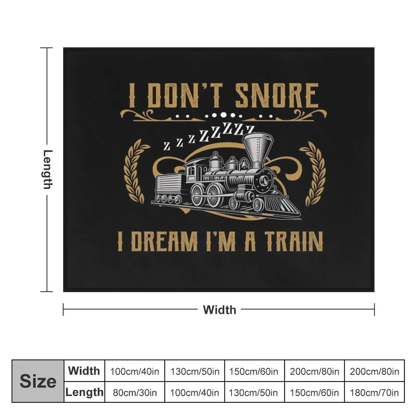 I don't snore i dream i'm a Train - Funny Train Lover Gift Throw Blanket Bed covers Hair Cute cosplay anime Blankets