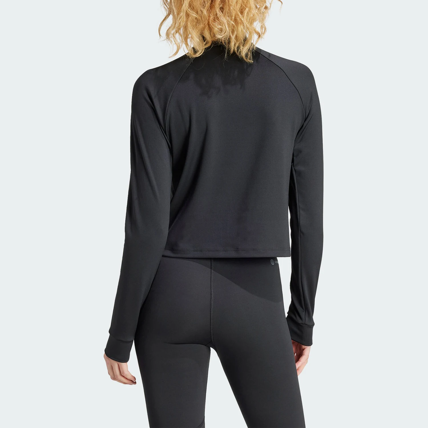Adidas genuine new women's sports and fitness half zipper long sleeved T-shirt IS4028