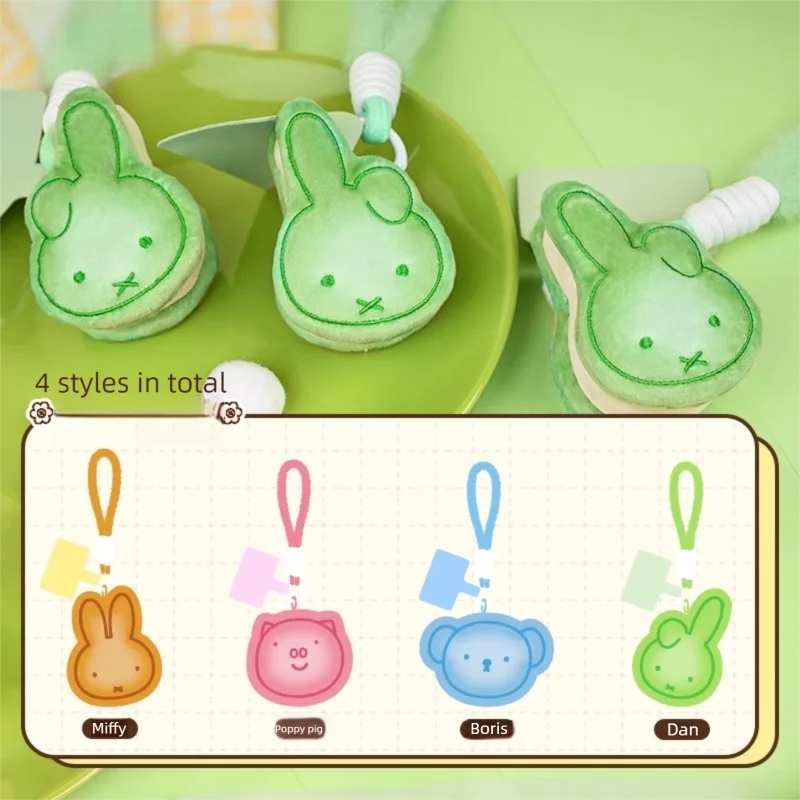 Breloczek Miffy Losowy Kawaii Kreskówka Miffy Kanapka Ciasteczko Pluszowy Zawieszka do Plecaka Uczniowskiego Brelok do Kluczy Samochodowych Prezent dla Dziewczynki