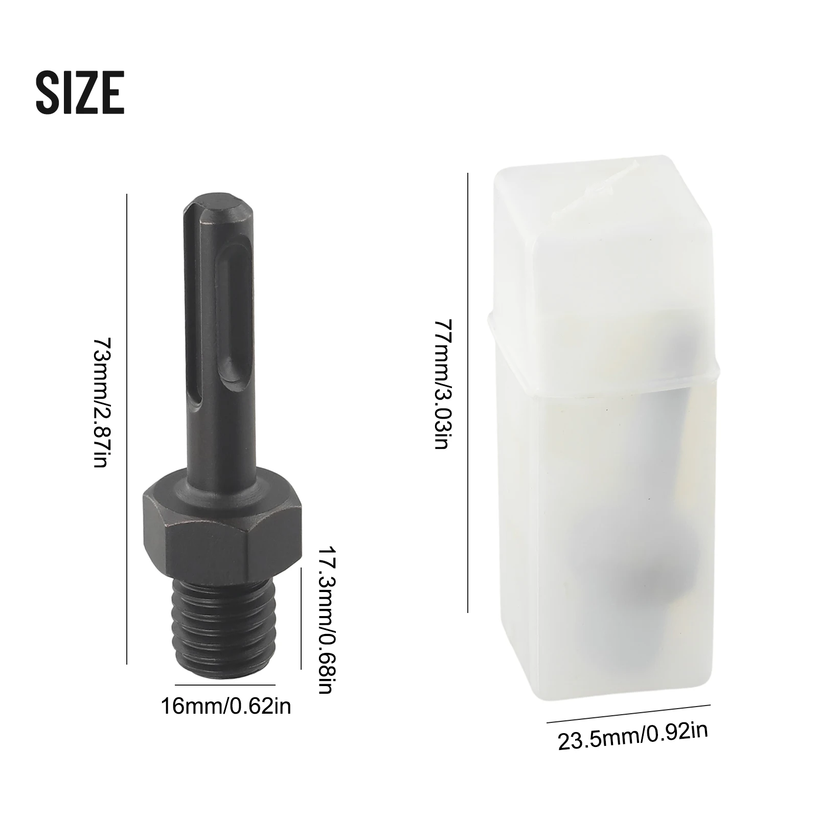 1PC Drill Converters M14/M16 Thread Core Bit Connecting Rod Triangular SDS Shank