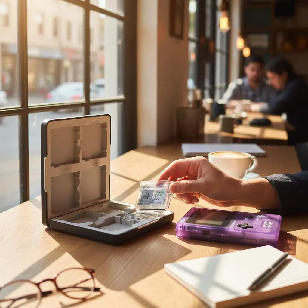 Étui de rangement magnétique premium pour cartouches de jeu GBC GB 8 emplacements, avec doublure en silicone antichoc, coque de protection pour GameBoy Color