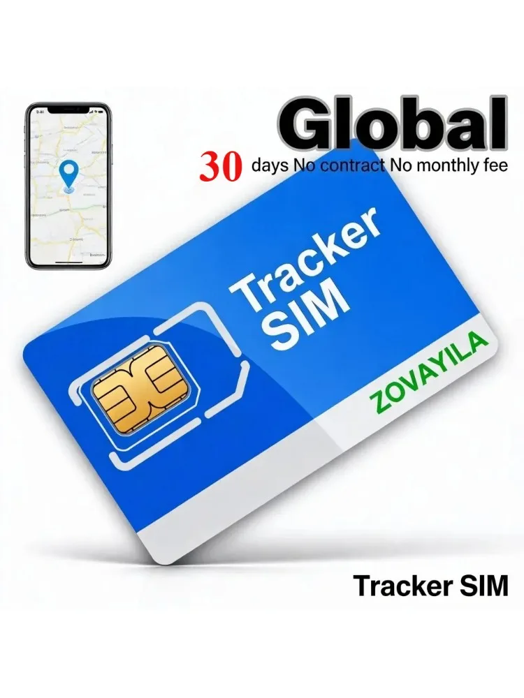 4G SIM Card for GPS Tracker No Contract 30MB/30 Days Global Roaming 2G 3G 4G LTE GPRS Cat1 M2M IoT Tri-Cut Compatible  ZOVAGOLO