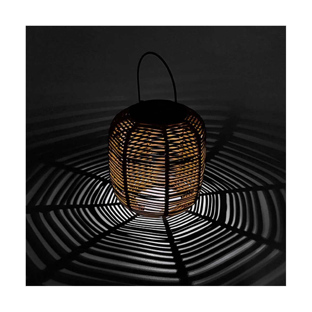 Solar Rattan Hanging Lantern,Solar Lantern with Handle Solar Outdoor Lantern Decorative Lights for Garden Yard