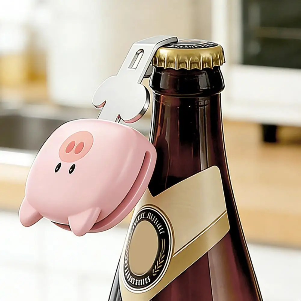 Novelty Bottle Opener Seal Clip Cute Fridge Magnet for Soda Beer Vial Decapper Cartoon Cat Pig Animal Shaped Medicine Bottle Cap