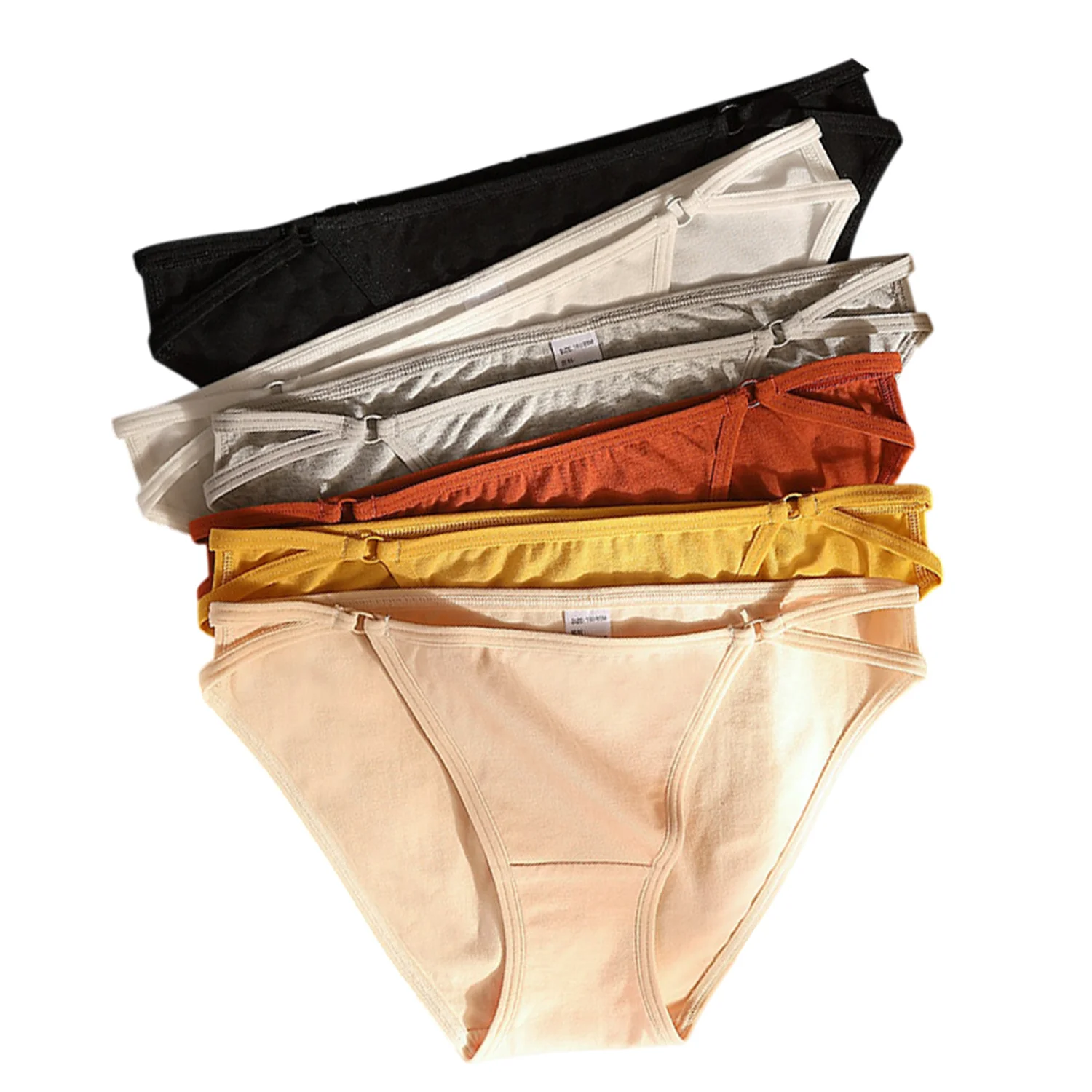 Women's Sexy Hot Breathable  Bikini Briefs Underwear Hanging Panties 4 Pack (M~XL)