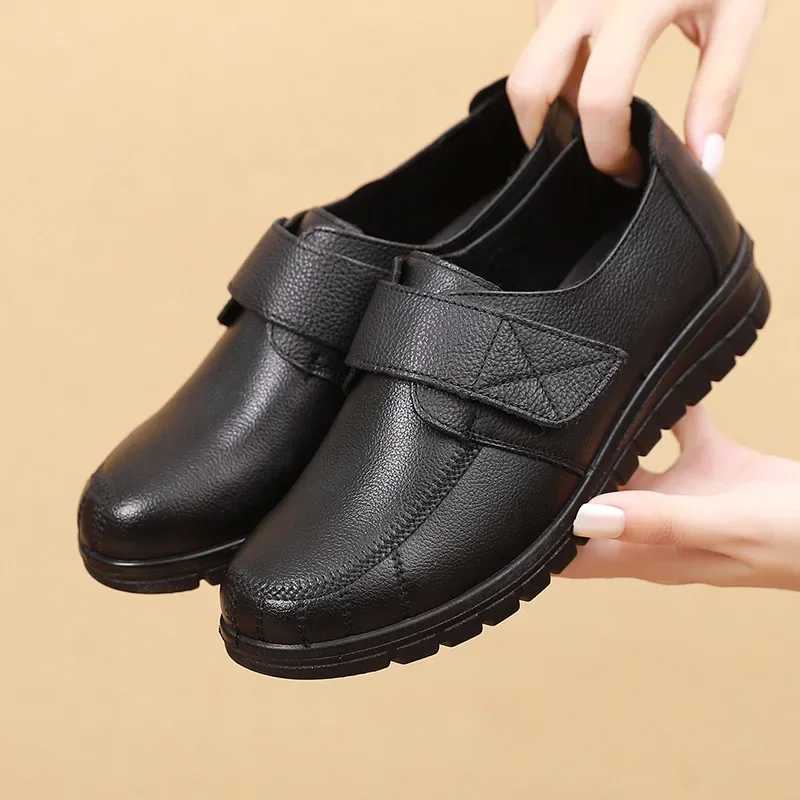 Women Flat Shoes Soft Genuine Leather Mother Comfort Casual Shoes Female Autumn Women flats mary jane shoes