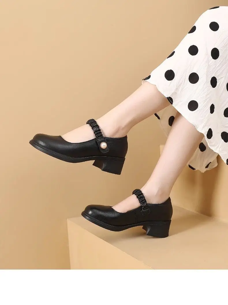 Neue Ankunft Herbst Frauen Schuhe Wohnungen Mary Jane Leder Mokassins Ballett Schuhe Casual Schwarz Loafers Damen Schuhe – Detail 11