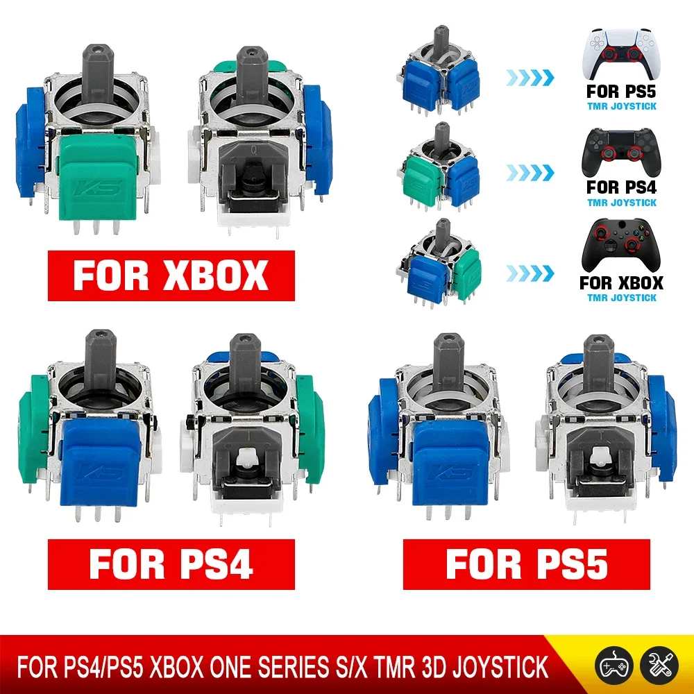 2/10PCS Joystick TMR para PS5 PS4 Xbox Series Xbox One, Acessórios de Jogos com ThumbStick Analógico 3D Eletromagnético Anti-Drift