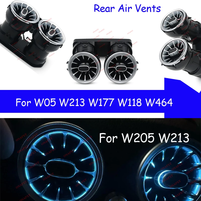 

Задние светодиодные воздуховоды для кондиционеров A/C/E/G/GLA/GLB/GLC/CLA/CLS W205 W213 W177 W118 W464 W238, турбинные насадки с подсветкой