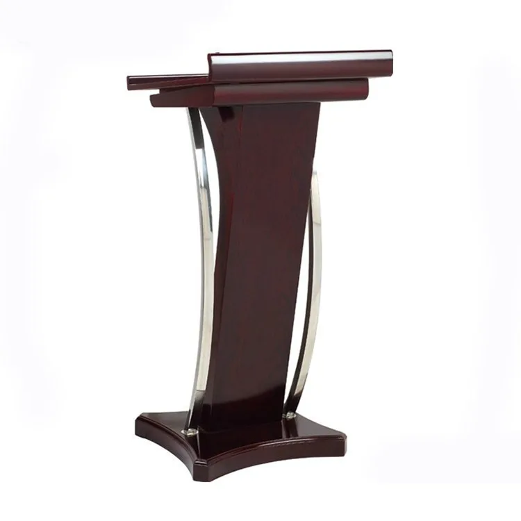 #Cheap Modern Solid Wood Podium Rostrum Information Reception Desk for Church Use