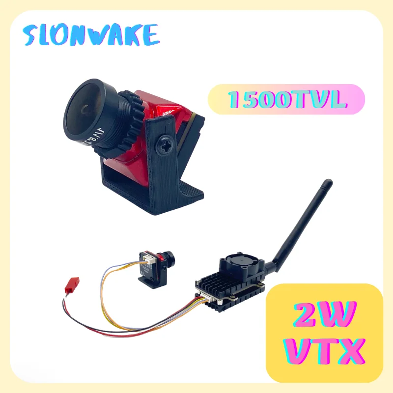 

5.8G FPV Wireles Transmitter 2000mW VTX Over 20km with CMOS 1500TVL B19 camera build in microphone use for RC Quadcopter Parts