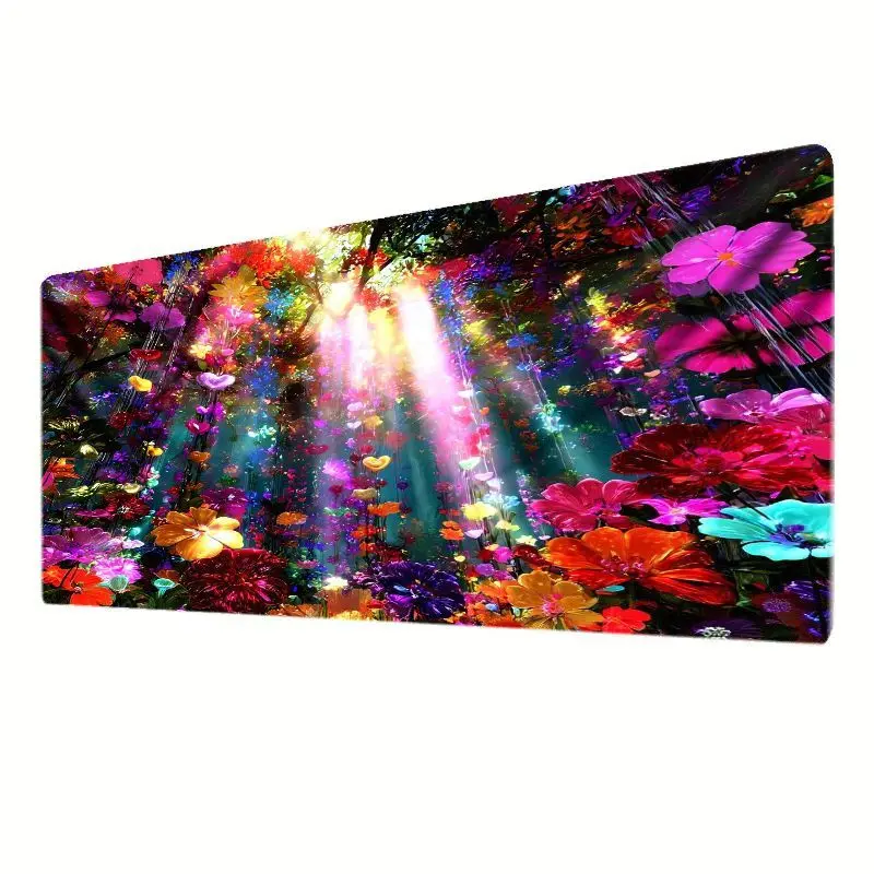 Brand Iron Art Mouse Pad Large Floral Pattern Non-Slip Soft Computer Keyboard Mat Dreamy Background Creative Desk Workspace