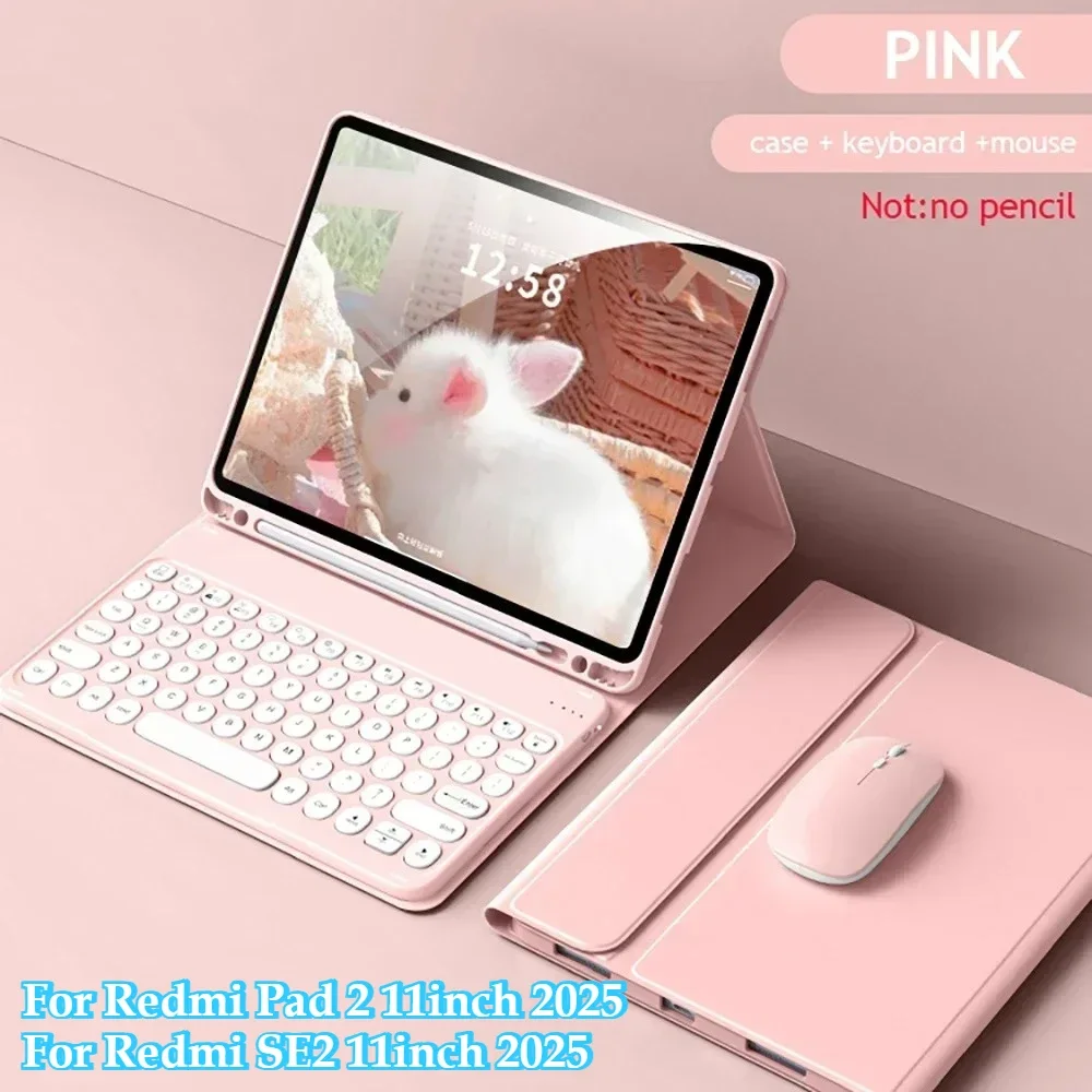 New Keyboard Tablet Case for Xiaomi Redmi Pad 2 11 Inch 2025 Smart Cover Detachable Magnetic Keyboard for Redmi Pad Se2 11