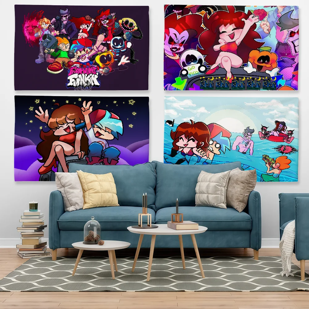 Game Friday Night Funkin Flag Tapestry Outdoor Party Bedroom Living Room Dormitory Decorative Themed Wall Hanging Banner Gift