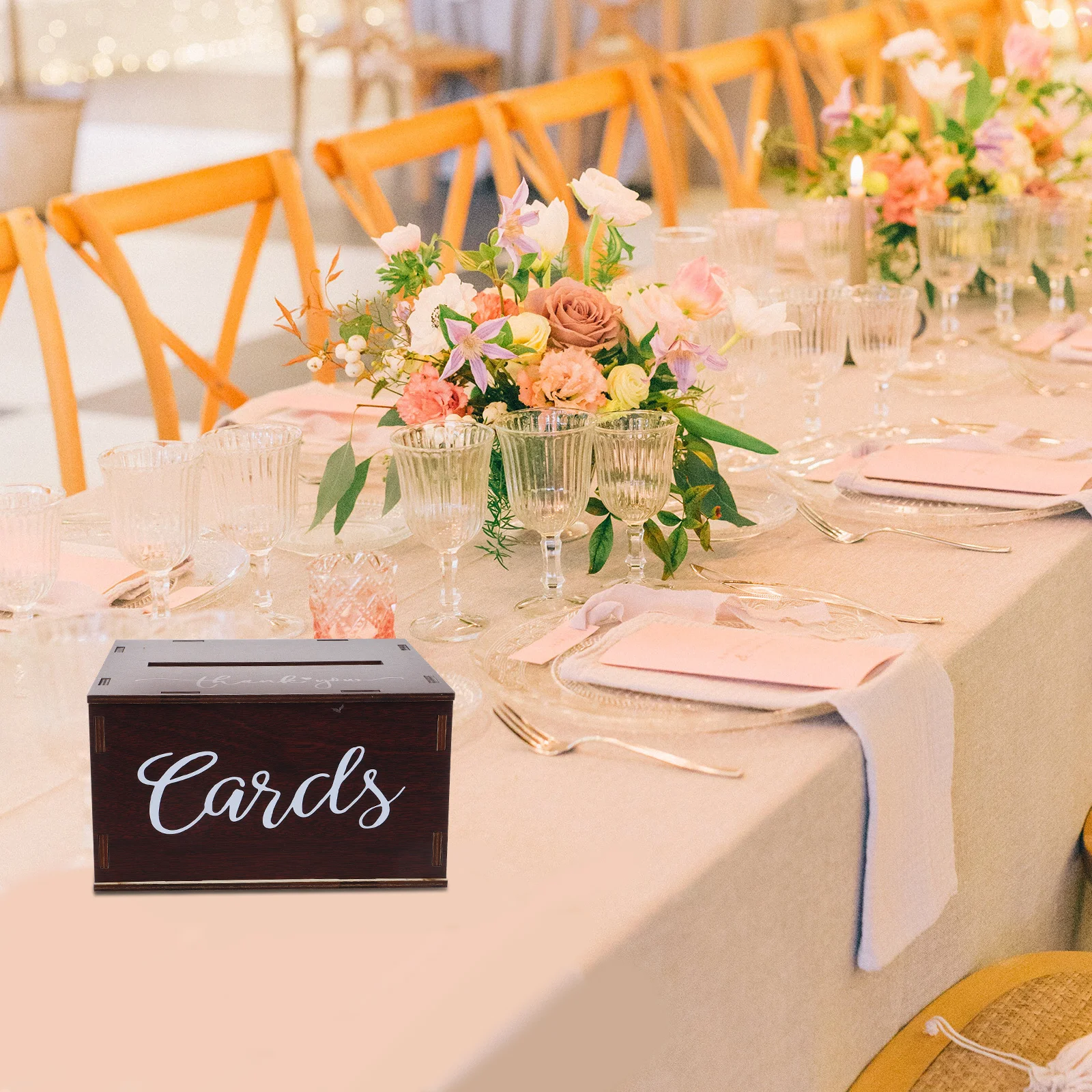 

Wedding Card Box Wood Thick Envelope Money Holder Storage Box for Wedding Reception Keepsake Wood Boxes