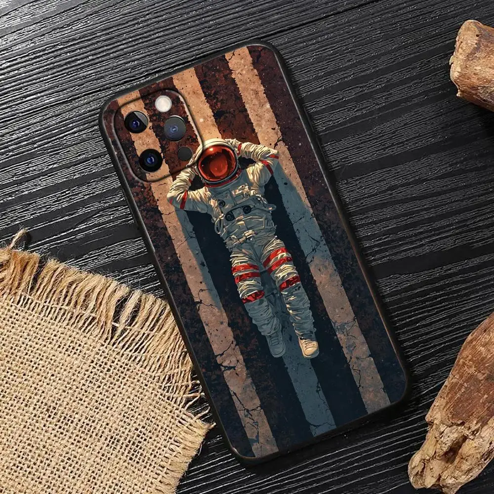 

Space astronaut phone case suitable for iPhone 16 17 15 14 13 12 11 Pro/Max/Plus all inclusive frosted soft case