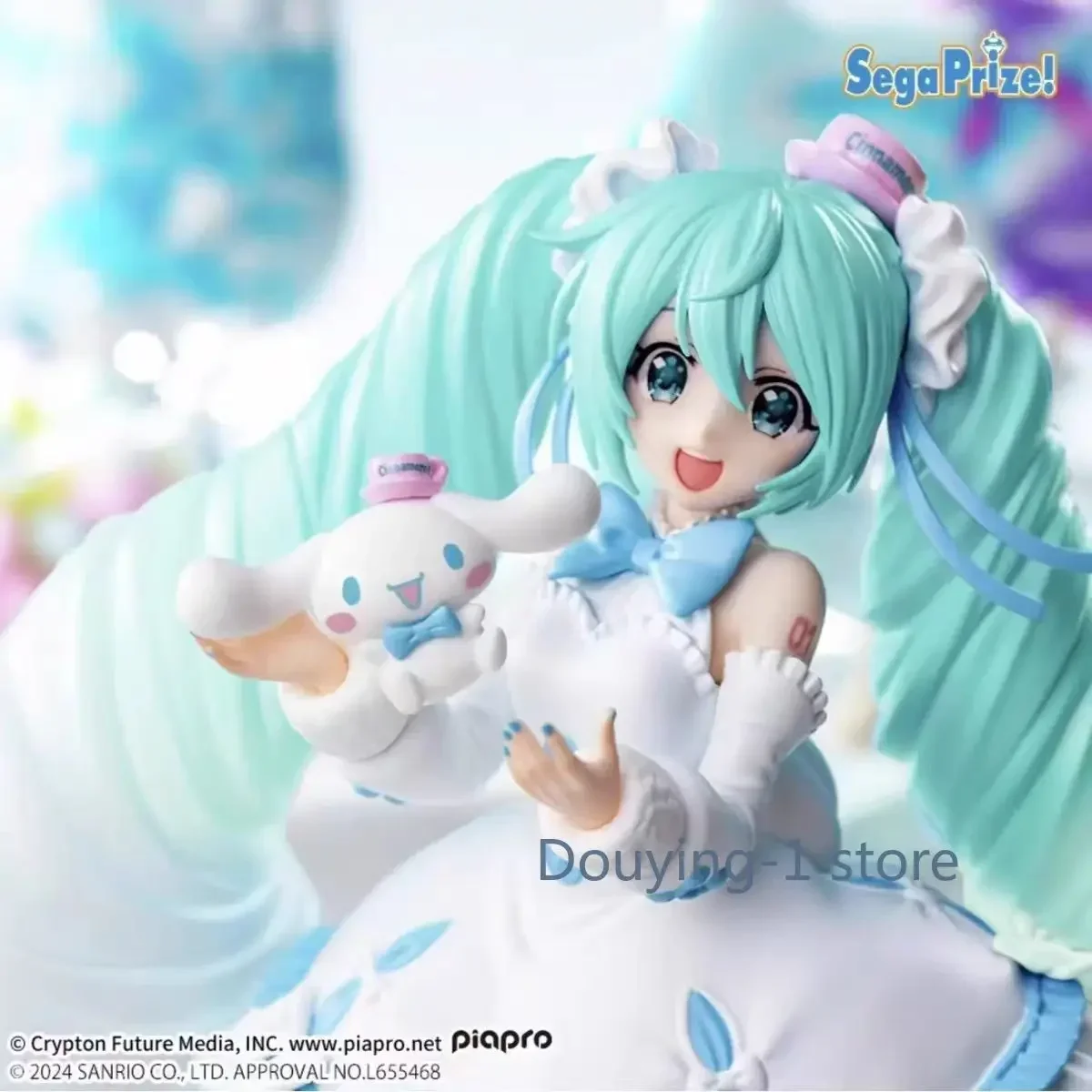 sega-hatsune-miku-x-cinnamoroll-robe-blanche-ver-figurines-d'action-anime-jouet-cadeau-en-stock