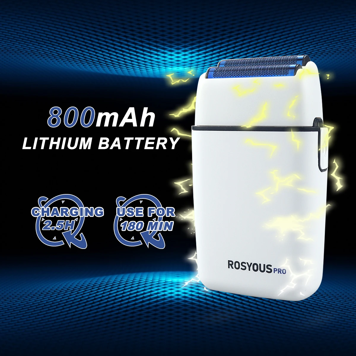 ROSYOUS RS620 مزدوج احباط الأزرق هيبوالرجينيك سكين صافي 10000 دورة في الدقيقة USB اللاسلكي المهنية ماكينة حلاقة لقص الشعر