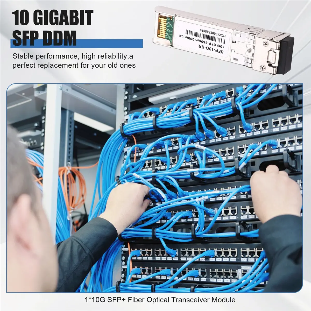 popop 10G SFP+ Fiber Optical Transceiver Module 850nm 300M Multi-Mode Duplex LC 10 Gigabit SFP DDM for Cisco Switch