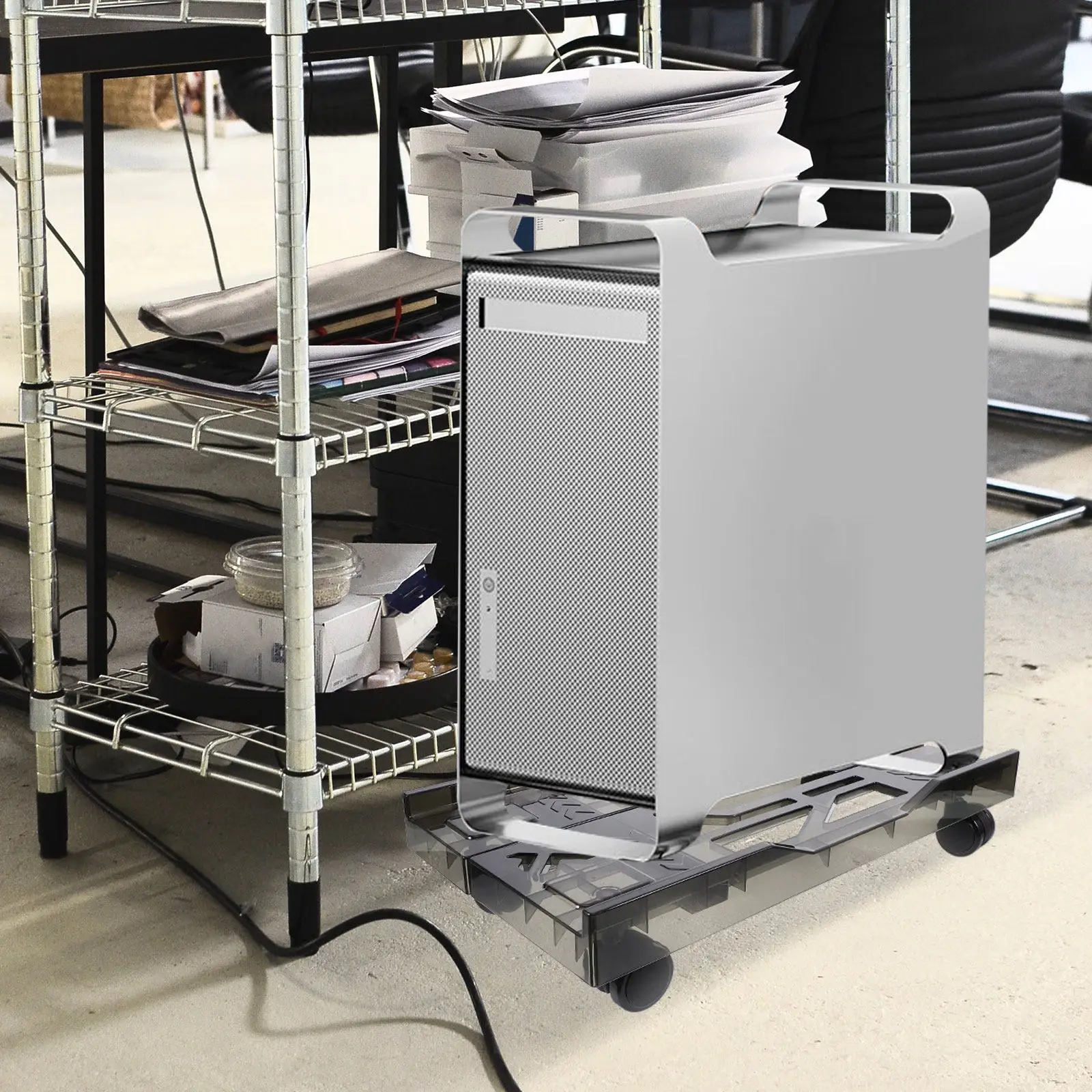 

Adjustable Pc Tower Stand Rolling CPU Cart 4 Wheels Mobile Stand Under Desk Pc Holder Floor Riser Computer Tower Cart