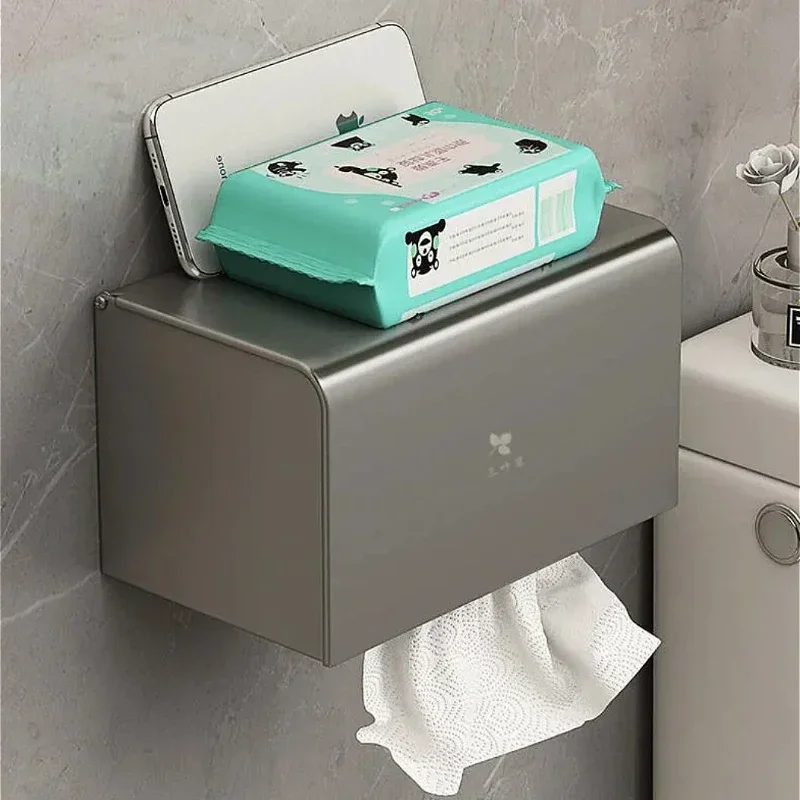 

Waterproof Toilet Paper Box Wall Mounted Perforated Roll Paper Drawer Towel Drawer Storage Shelf Organizer Home Tissue Holder