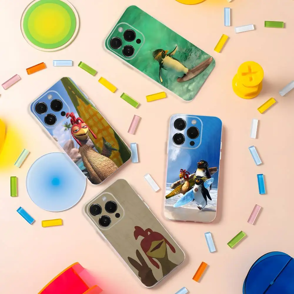 

Chicken J-Joe Surf Transparent Soft Cover Phone Case For iPhone 17,16,15,14,13,12,11 Pro,Max,Plus,X,XS,XR,SE4,E Mini