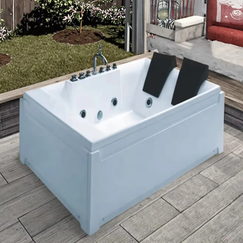 

Luxurious Modern Design Spa Massage Bathtubs Freestanding Apron Stone Fiberglass Acrylic Low Price for Indoor Bathroom Use