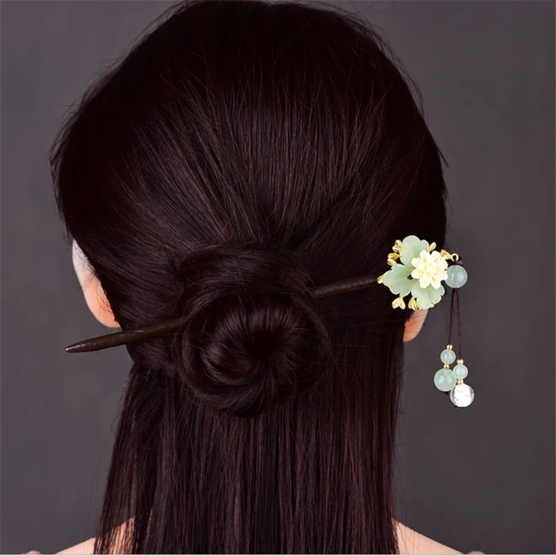 Chinese Style Wooden Hairpins Han Clothing Accessories Hairpins Childrens Ancient Clothing Hairpins Headgear and Hair Accessorie