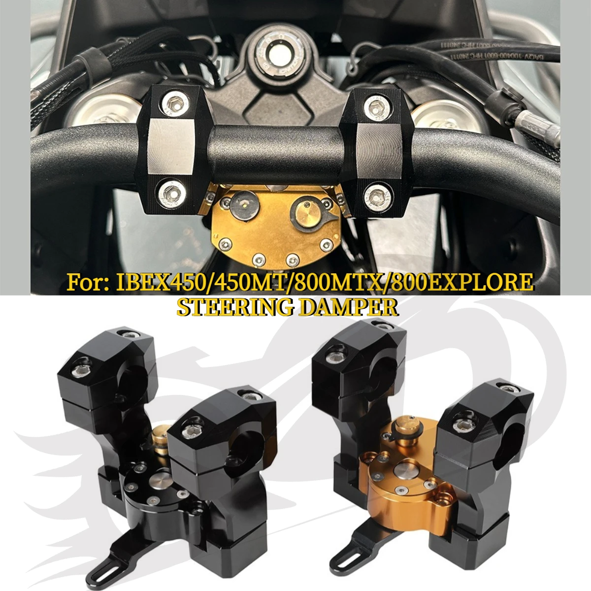 

For 450MT 800MT-X Motorcycle Directional Damper Anti-Swing Head Fixed Code Steering Buffer steering damper демфер на мотоцикл