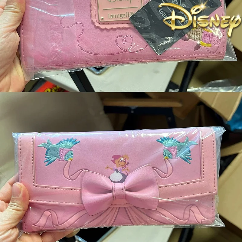 New Disney Loungefly Cinderella 70th Anniversary Pink Dress Flip Purse Cute Women\'S Handbag Handbag Card Bag Birthday Gift