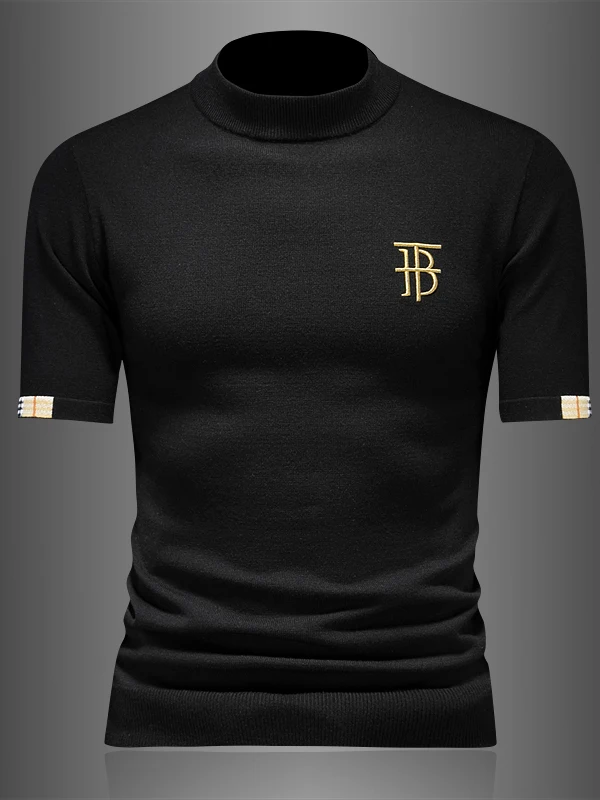 

Мужской утепленный вязаный шерстяной свитер Ele с вышивкой, приталенный, с круглым вырезом, базовый слой