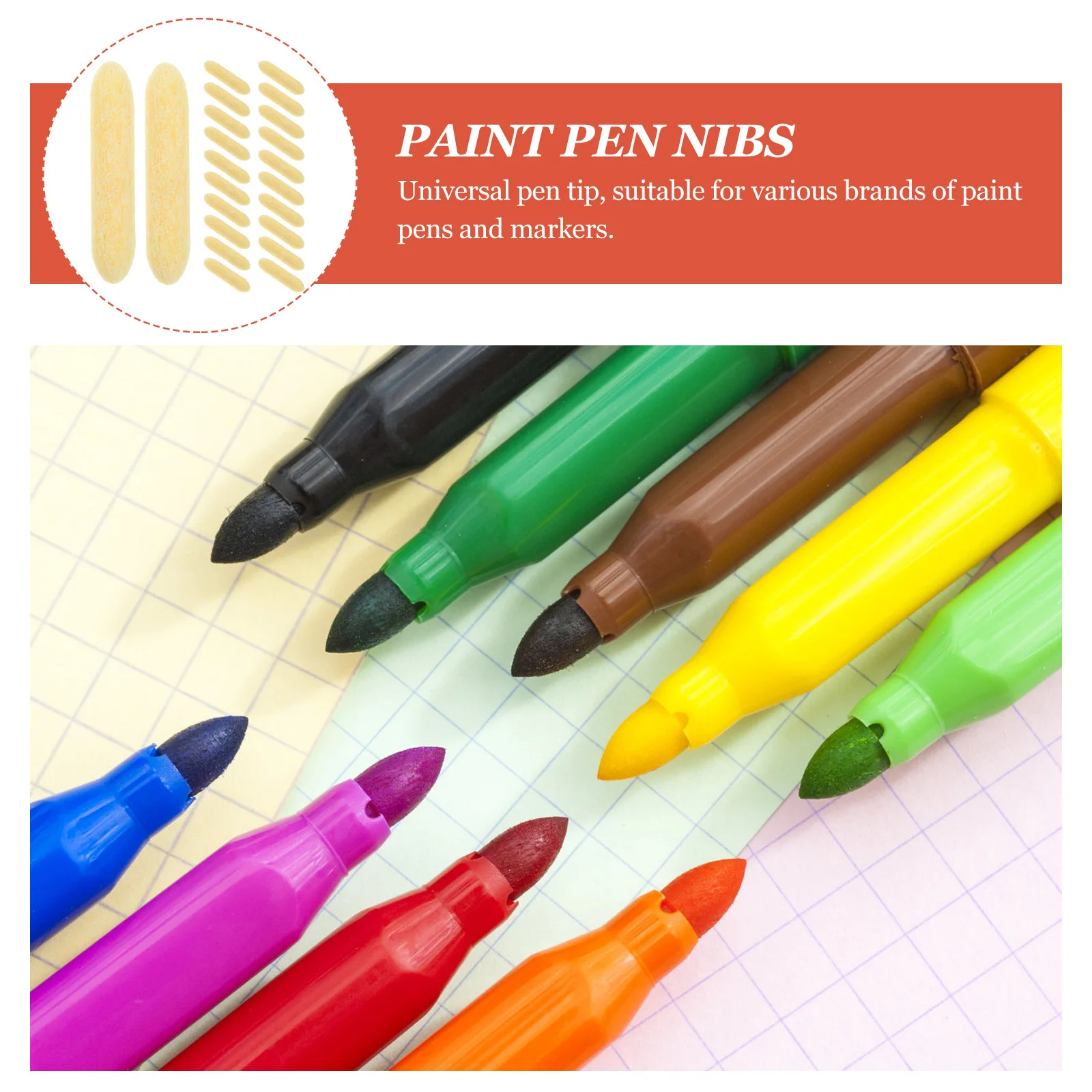 

25pcs 25 Yellow Paint Pen Nibs Stylus Tips 4 45mmx22 5mm Replacement Nibs Paint Marker Pens Oil Point Supplies