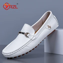 YRZL White Loafers Men Casual Shoes Luxury Brand Mens Loafers Moccasins Breathable Big Size 37-48 Slip on Driving Shoes for Men